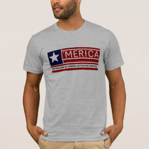 MERICA - USA-Flaggen-Form Customizeable Text T-Shirt