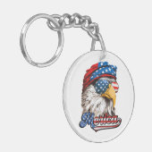 Merica, USA Patriotic Eagle Flag, 4. Juli Schlüsselanhänger (Vorderseite links)