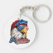 Merica, USA Patriotic Eagle Flag, 4. Juli Schlüsselanhänger (Rückseite)