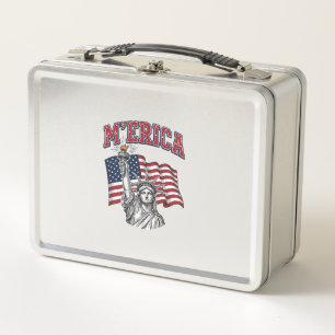 MERICA Vintage Liberty Patriotisch Metall Brotdose