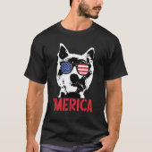 Merica Westie Hund American Flag Sonnenbrille 4. T-Shirt (Vorderseite)