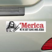 Merica - Wir haben Waffen und Jesus got - Liberale Autoaufkleber (Auf Auto)