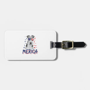 Merica Wire Fox Terrier Dog 4. Juli USA Geschenk Gepäckanhänger