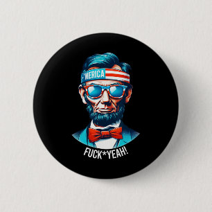 Merica Yeah Abraham Lincoln 4. Juli Button