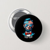 Merica Yeah Abraham Lincoln 4. Juli  Button (Vorne & Hinten)