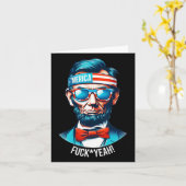 Merica Yeah Abraham Lincoln 4. Juli Karte (Gelbe Blume)