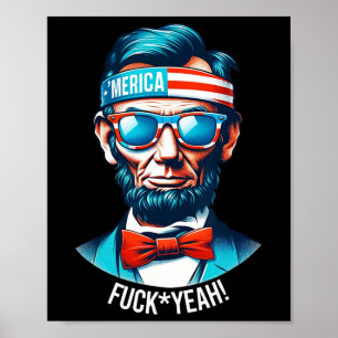 Merica Yeah Abraham Lincoln 4. Juli Poster