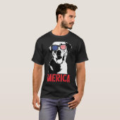 Merica Yellow Labrador American Flag Sonnenbrille T-Shirt (Vorne ganz)