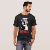 Merica Yellow Labrador American Flag Sonnenbrille  T-Shirt (Vorne ganz)