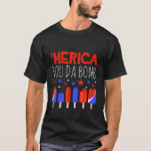 Merica You Da Bomb Popsicle USA Flag Stars Ice Po T-Shirt (Vorderseite)