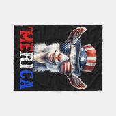 Merica Ziege Patriotic 4. Juli Funny Kids Men W Fleecedecke (Vorderseite (Horizontal))