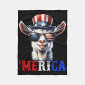 Merica Ziege Patriotic 4. Juli Funny Kids Men W Fleecedecke (Vorderseite)