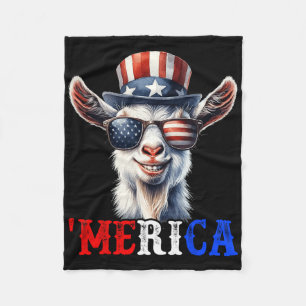 Merica Ziege Patriotisch 4. Juli Lustig Kinder Män Fleecedecke