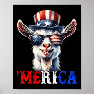 Merica Ziege Patriotisch 4. Juli Lustig Kinder Män Poster