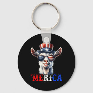 Merica Ziege Patriotisch 4. Juli Lustig Kinder Män Schlüsselanhänger