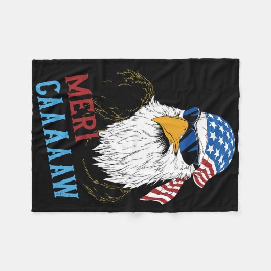 Mericaaaaw Adle Mullet 4. Juli USA Fleecedecke (Vorderseite (Horizontal))