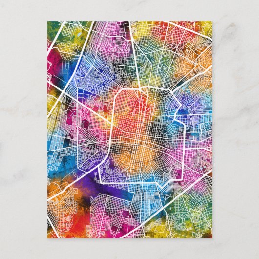 Merida Mexico City Map Postkarte (Vorderseite)