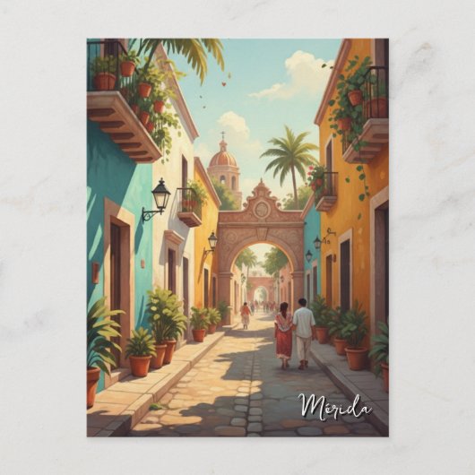 Merida Mexico Reise Postkarte (Vorderseite)