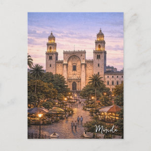 Merida Mexico Reise Postkarte