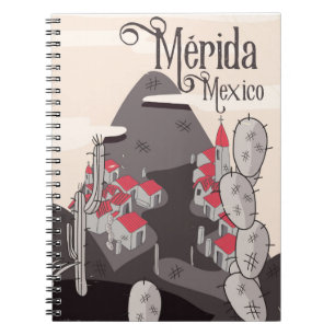 Mérida Mexico Reiseplakat Notizblock
