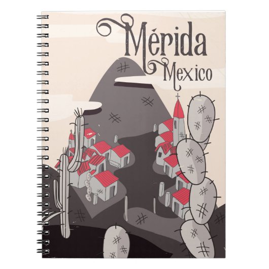 Mérida Mexico Reiseplakat Notizblock (Vorderseite)