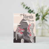 Mérida Mexico Reiseplakat Postkarte (Stehend Vorderseite)
