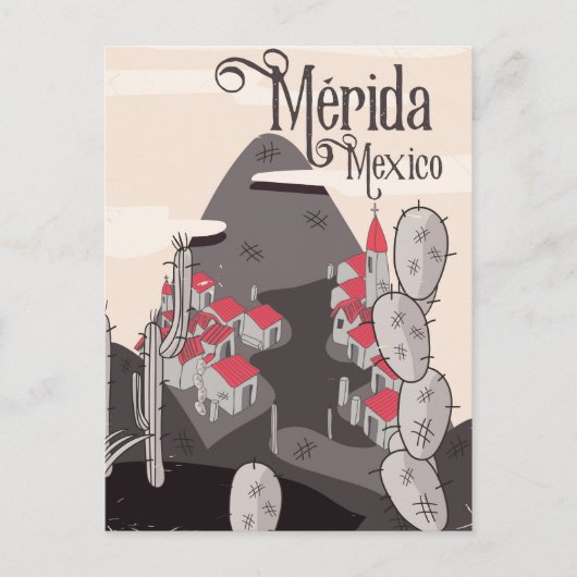 Mérida Mexico Reiseplakat Postkarte (Vorderseite)