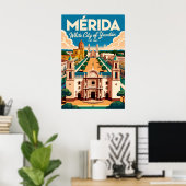 Mérida Mexico Retro-Reiseposter-Kunst Poster (Heimbüro)