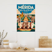 Mérida Mexico Retro-Reiseposter-Kunst Poster (Küche)