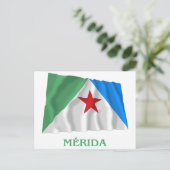 Mérida Waving Flag mit Namen Postkarte (Stehend Vorderseite)