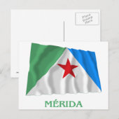 Mérida Waving Flag mit Namen Postkarte (Vorne/Hinten)