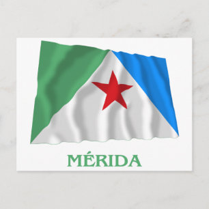 Mérida Waving Flag mit Namen Postkarte