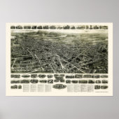 Meriden, CT Panoramic Map - 1918 Poster (Vorne)
