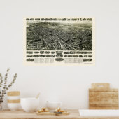 Meriden, CT Panoramic Map - 1918 Poster (Küche)