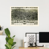 Meriden, CT Panoramic Map - 1918 Poster (Heimbüro)