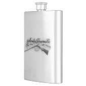 Meriden-Feuer bewaffnet Co-Logo-Flasche 1908 Flachmann (Links)