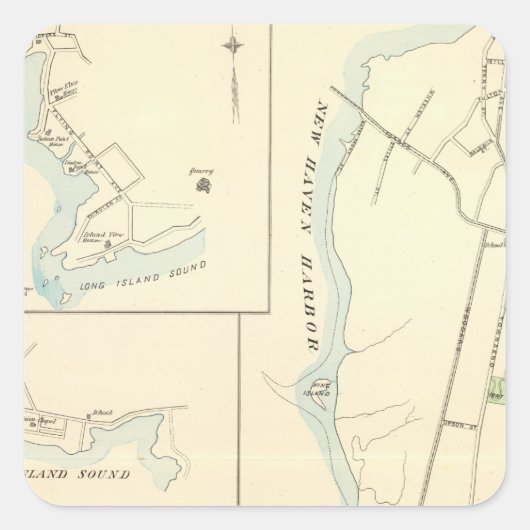 Meriden Nord Quadratischer Aufkleber (Vorderseite)