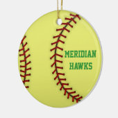 Meridian Hawks Softball Keramik Ornament (Links)