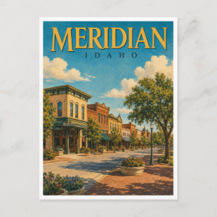 Meridian Idaho Historisches Downtown GeoSaga Postkarte