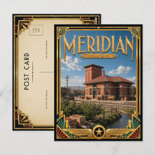 Meridian Idaho Vintage Art Deco Golden Age Postkarte