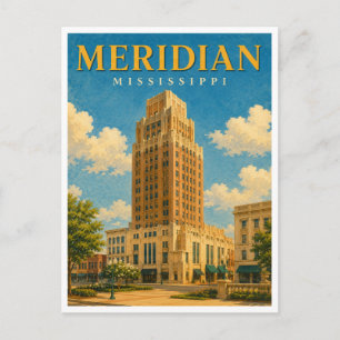 Meridian Mississippi Threefoot Building GeoSaga Postkarte