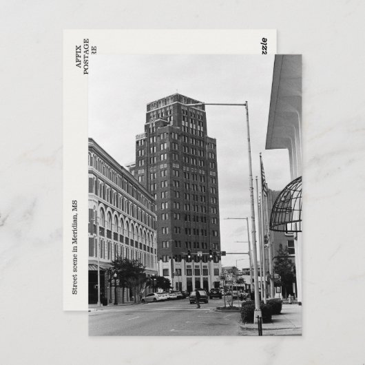 Meridian, MS Downtown Scene Foto Postcard Postkarte (Vorne/Hinten)