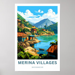 Merina Villages Madagaskar Reisen Print Poster