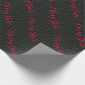 Merines Weihnachten Schwarzes Wrapping Paper Geschenkpapier (Ecke)