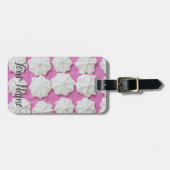 Meringues auf rosa Papiergeschenk Gepäckanhänger (Vorderseite horizontal)