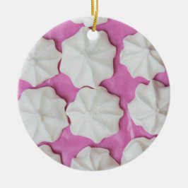 Meringues auf rosa Papiergeschenk Keramik Ornament