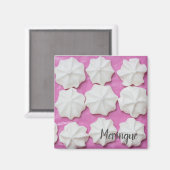 Meringues auf rosa Papiergeschenk Magnet (Vorderseite/Rückseite)