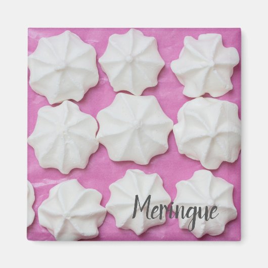 Meringues auf rosa Papiergeschenk Magnet (Vorne)