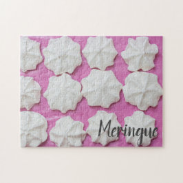 Meringues auf rosa Papiergeschenk Puzzle