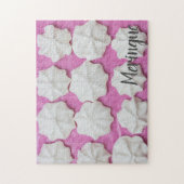 Meringues auf rosa Papiergeschenk Puzzle (Vertikal)